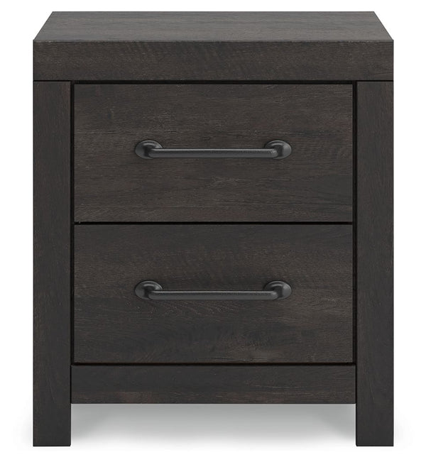 Hollivern - Two Drawer Night Stand - Dark Gray