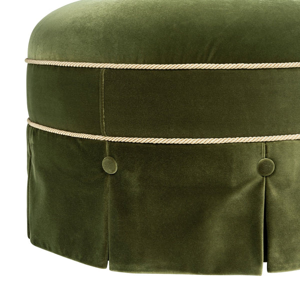 Maribel - Round Accent Ottoman - Olive Green