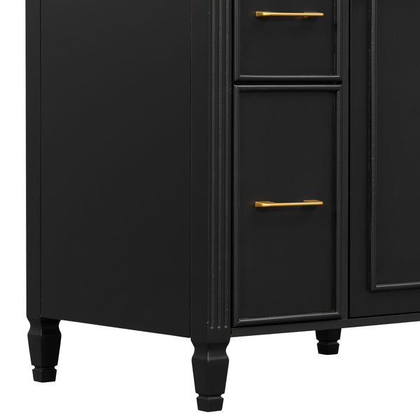 Freestanding Bathroom Vanity With Sink, Soft Close Door, Tip Out Drawer