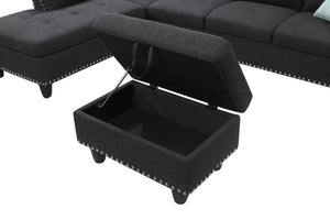 Alger - Left Hand Facing Sofa & Chaise With Ottoman