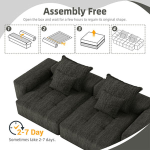 Modern Oversized Diy Combination, Modular Sectional Sofa With Pillows