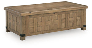 Ridgester - Lift Top Cocktail Table - Light Brown