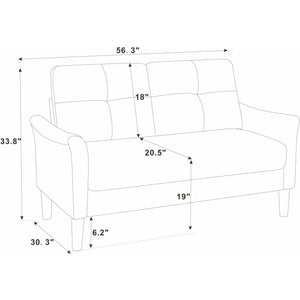 Tufted Loveseat - Dark Brown