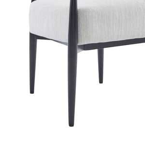 Upholstered Accent Armchair With Tapered Legs - Beige / Black / Gold