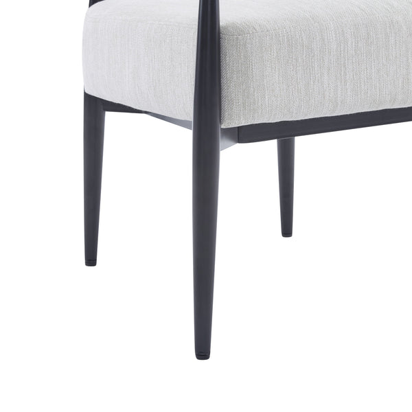 Upholstered Accent Armchair With Tapered Legs - Beige / Black / Gold