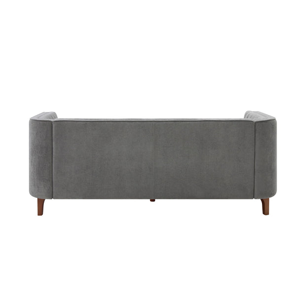 Modern 3 Seater Sofa, Upholstered Couch With Curved Armrests