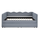 Gingham Daybed & USB Charging Port, Wave Shaped Design