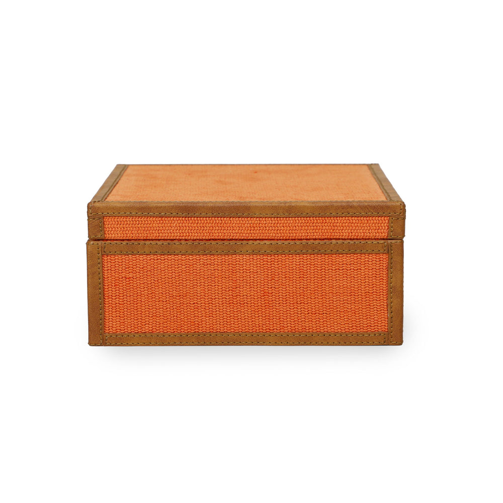Acre - Cotton Jute Jewelry Box - Orange