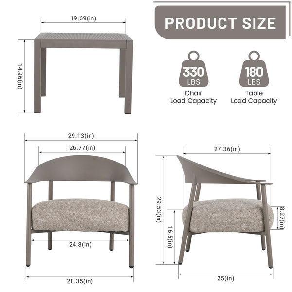 Furniture Set With Seat Cushions, Sturdy And Durable