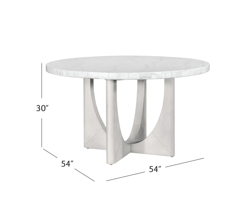 Gavin - Dining Table - Driftwood / White Marble