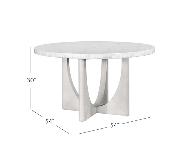 Gavin - Dining Table - Driftwood / White Marble