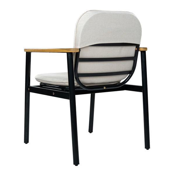 Outdoor Dining Chair - Beige / Black / Teak