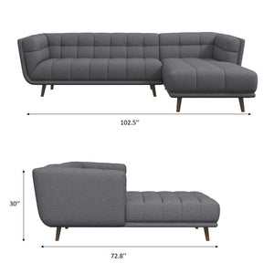 Addison - L Shape Sectional Sofa Tufted
