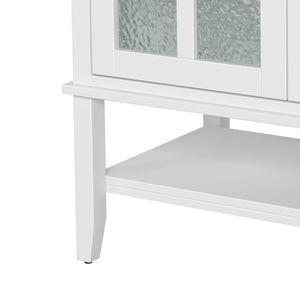 Bathroom Vanity With Ceramic Sink, Adjustable & Open Shelf