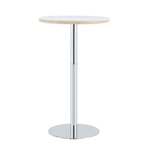 Circular Bar Table - White / Silver