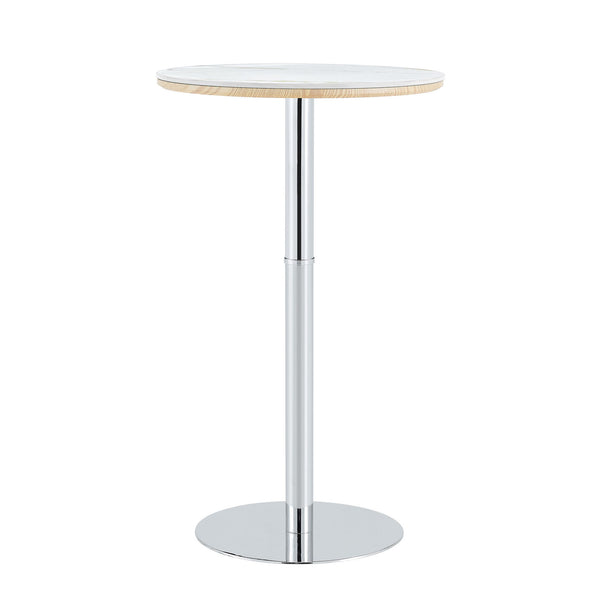 Circular Bar Table - White / Silver