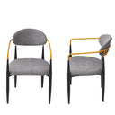 Modern Upholstered Dining Chair With Accented Armrests (Set of 2)