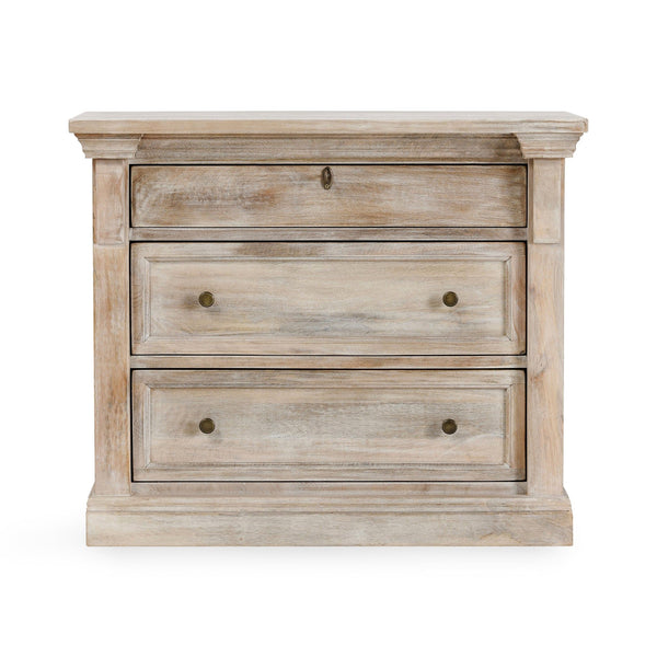 Adelaide - 3 Drawer Nightstand - Natural Cream Wash