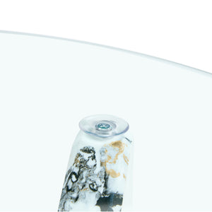 Modern Round Glass Coffee Table With Tempered Glass