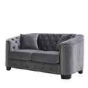 Modern Chesterfield Sofa With Tufted Backrest For Living Room