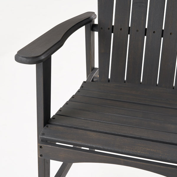 Outdoor Weather Resistant Acacia Wood Adirondack Dining Chairs (Set of 2)