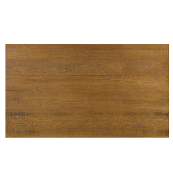 Farmhouse Style X Shaped Legs Dining Table With Moulded Details - Brown