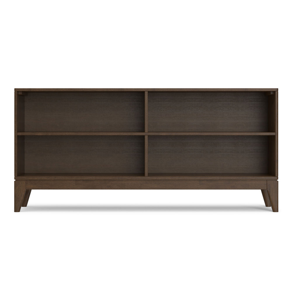 Harper - 4 Shelf Low Bookcase - Walnut Brown