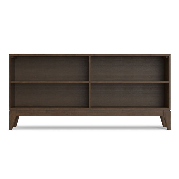 Harper - 4 Shelf Low Bookcase - Walnut Brown