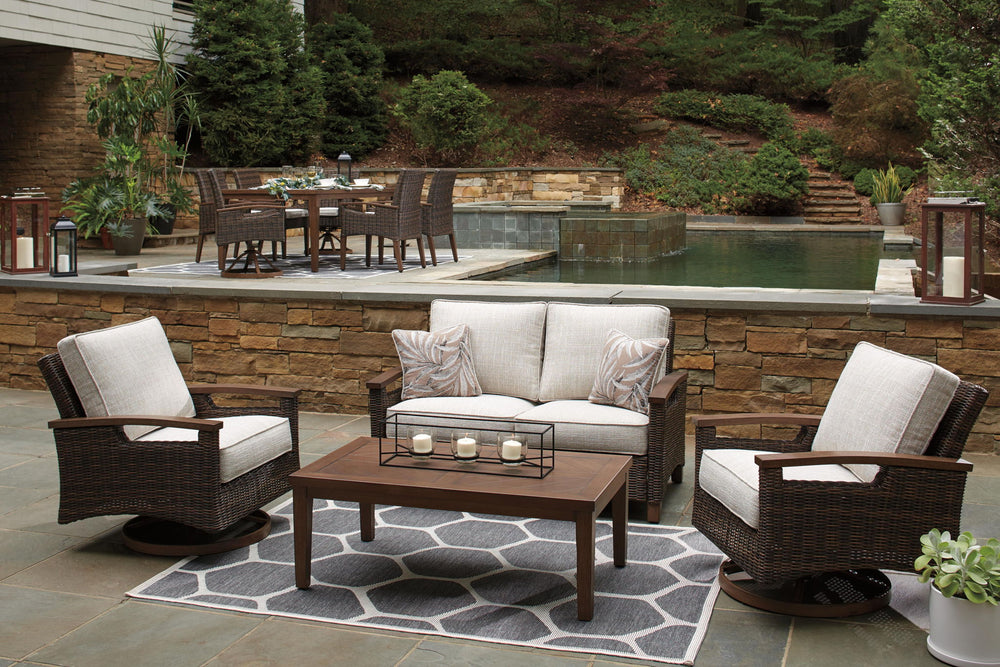 Paradise Trail - Loveseat w/Cushion - Medium Brown