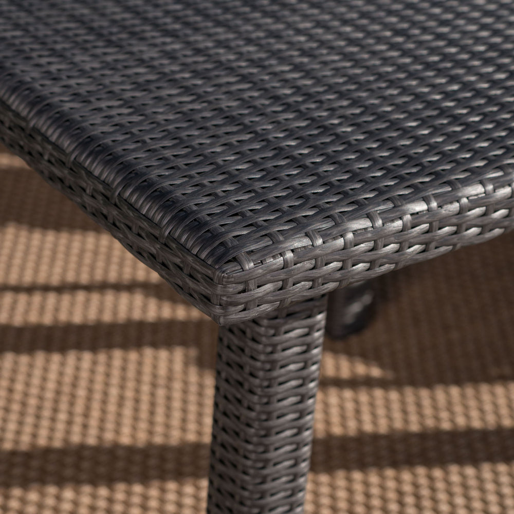 Outdoor Square Rattan Wicker Dining Table - Gray
