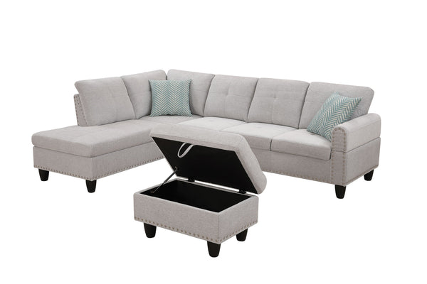 Alger - Left Hand Facing Sofa & Chaise With Ottoman