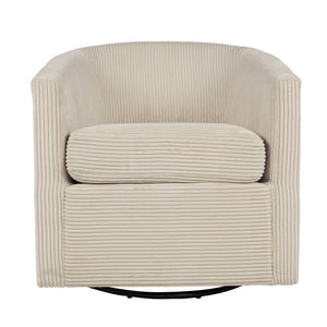 Swivel Accent Chair With U Backrest, Plush Cushion Living Room Furniture