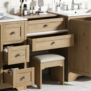 Double Sink Bathroom Vanity With Countertop, 2 Ceramic Sinks, 6 Drawers, Soft Close Design