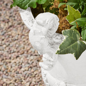 Roman Style Garden Urn Planter - Antique White
