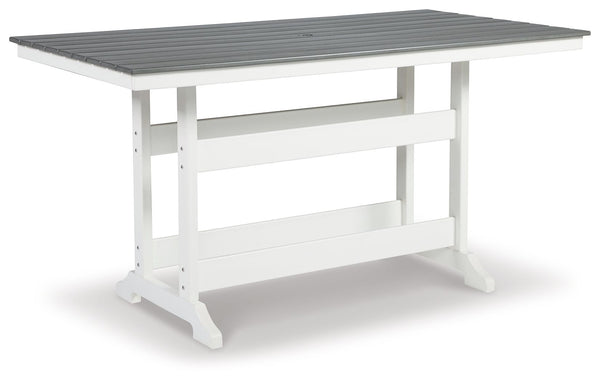 Transville - RECT COUNTER TABLE W/Umb OPT - Gray / White