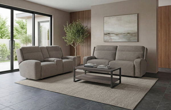 Caleb - Power Headrest Power Reclining Sofa With Zero Gravity - Raisin