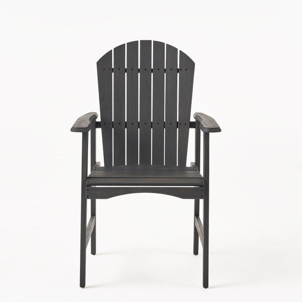 Outdoor Weather Resistant Acacia Wood Adirondack Dining Chairs (Set of 2)