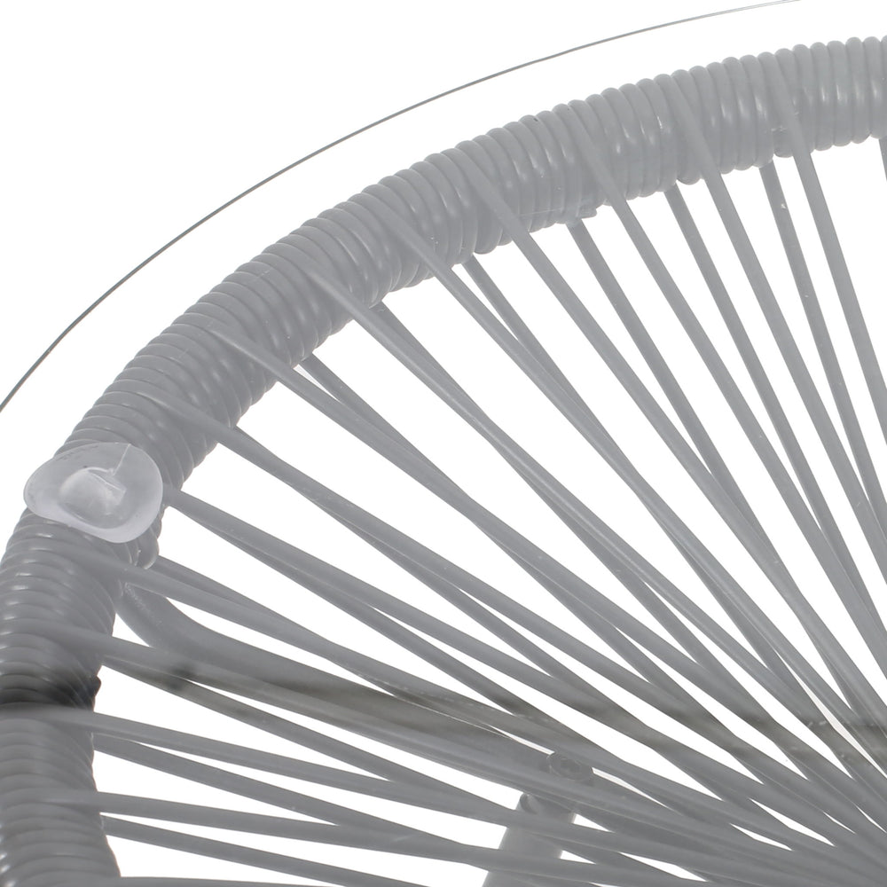 Nusa - Modern Rattan Side Table With Tempered Glass Top