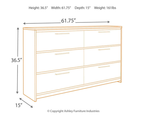 Baystorm - Six Smooth Drawer Dresser