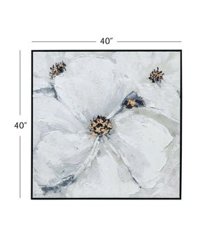 Dogwood Canvas Art - Pearl Silver