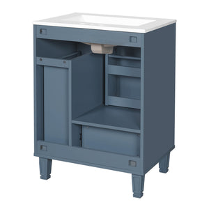 Bathroom Vanity With Sink, Deep Drawer, Door Shelf, 2 Tier Basket