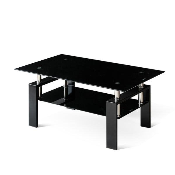 Tempered Glass Table With Storage