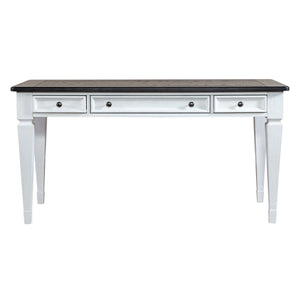 Allyson Park - Writing Desk - Wirebrushed White / Charcoal