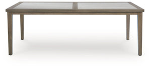 Rainier Ranch - Rectangle Dining Table With Umbrella Option - Brown / Beige