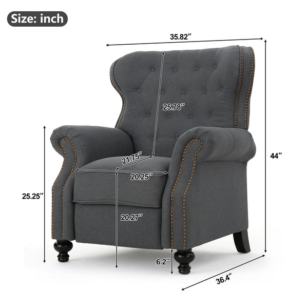 Modern Manual Push Back Recliner Chair