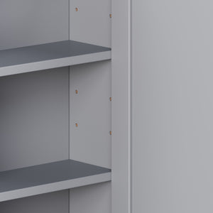 Bathroom Wall Storage Cabinet With Mirror And Adjustable Shelf, 6 Open Shelves