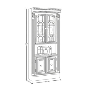 Huntington - Glass Door Cabinet - Antique Vintage Pecan