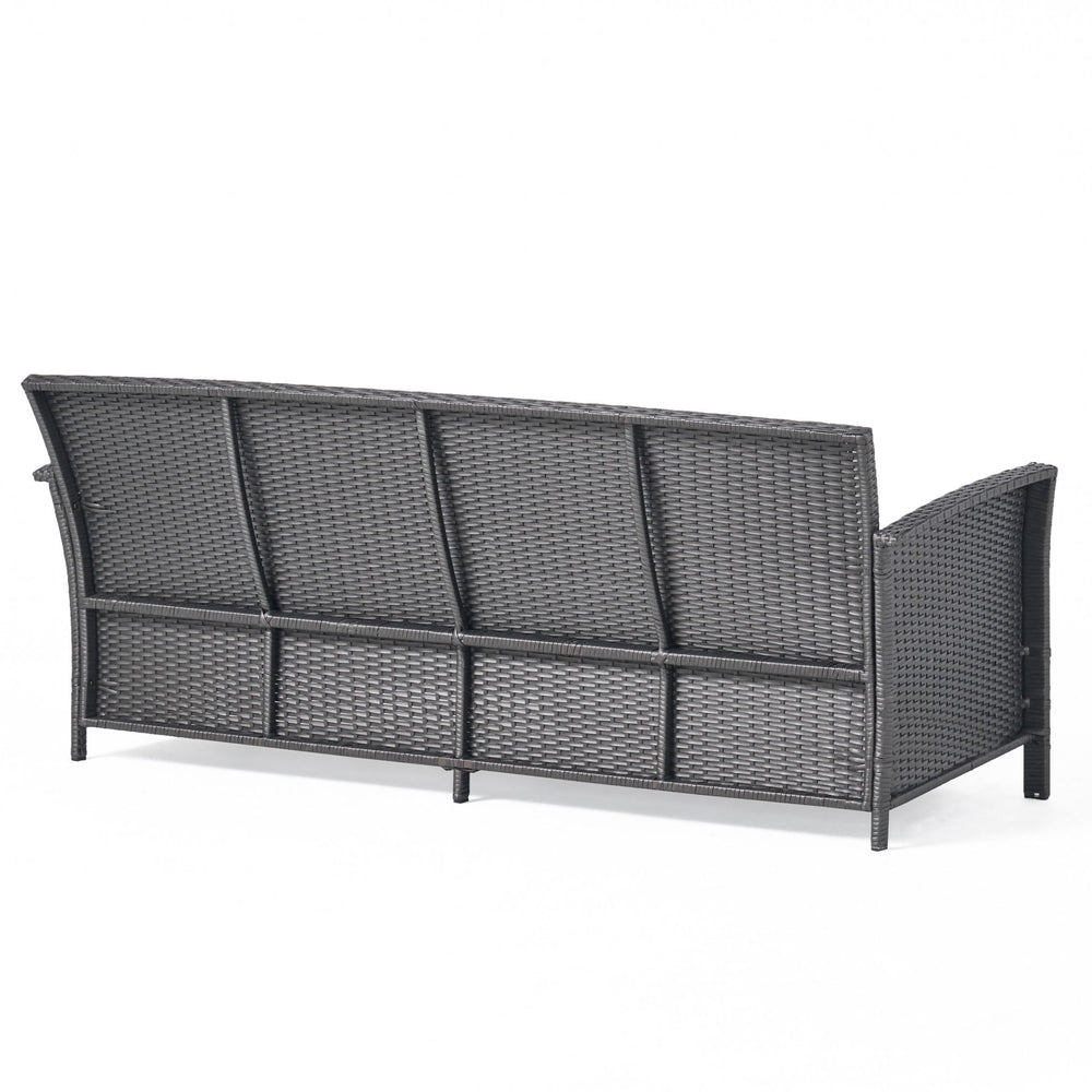 Thalassa - Outdoor 3 Seater Sofa With Water Resistant Cushion - Gray / Black