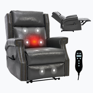 Manual Recliner Chair With Heavy Duty Motion Mechanism, 8 Vibrating Nodes And 3 Massage Modes For Living Room