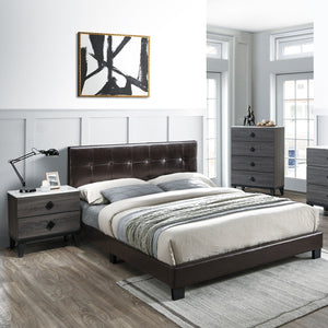 Contemporary Style Bed, Rectangle Headboard